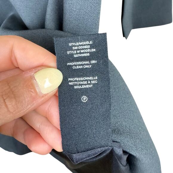 Helmut Lang NWT Charcoal Black V-neck Long Sleeve Silk Blend Mini Shift Dress - Picture 6 of 6